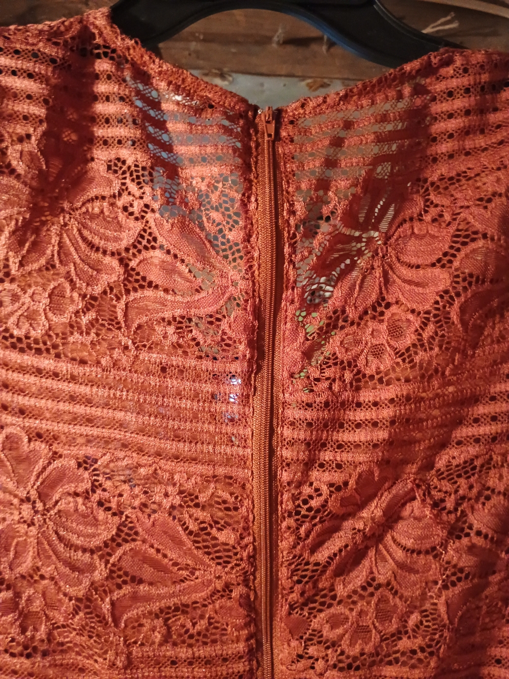 Rust Lace Sheath Dress - Women's Elegant Lace Dress